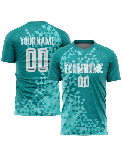 Best Pro Custom Aqua White Third Sublimation Soccer Uniform Jersey Best Pro Custom Aqua White Third Sublimation Soccer Uniform Jersey